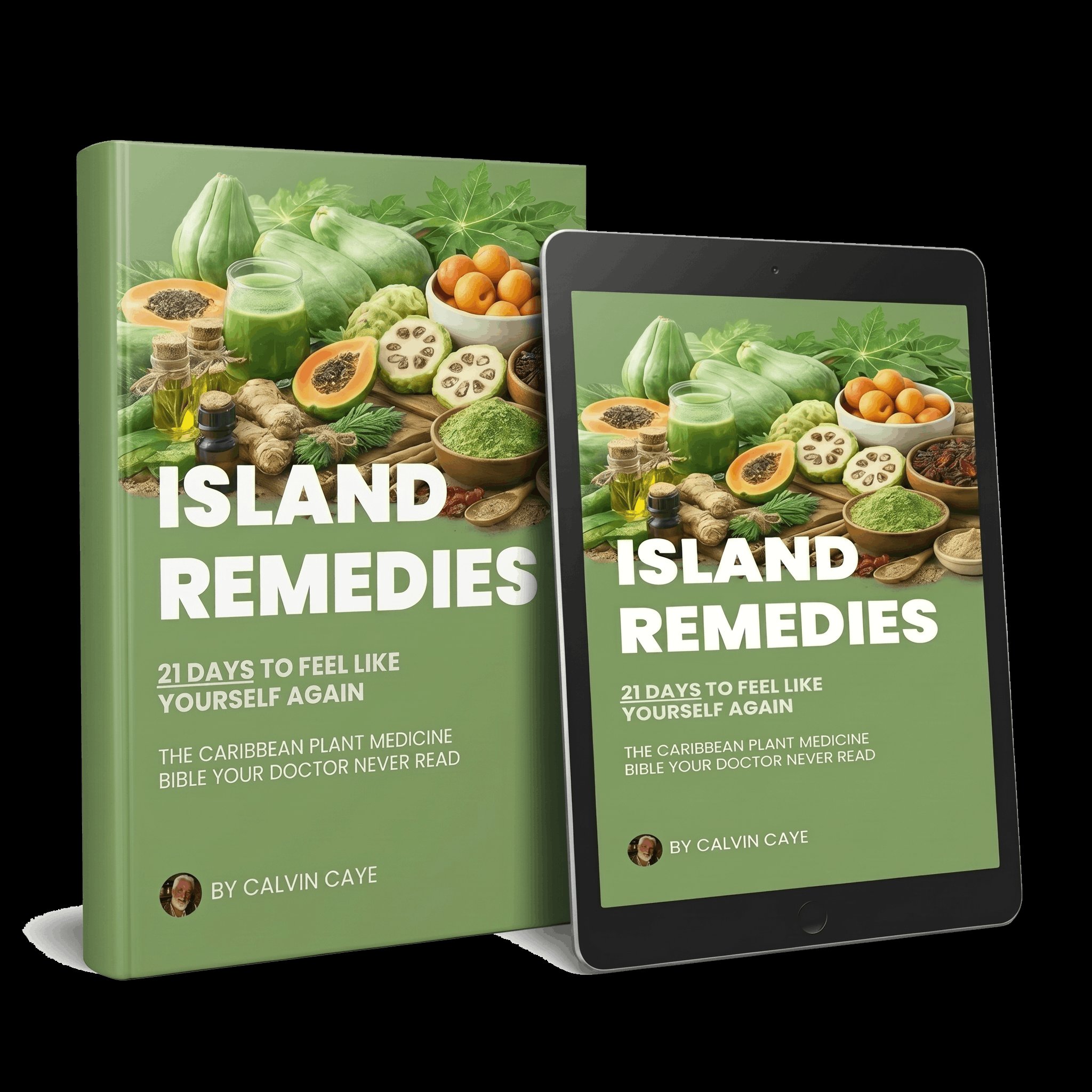 Calvin's Island Remedies ebook and tablet mockup